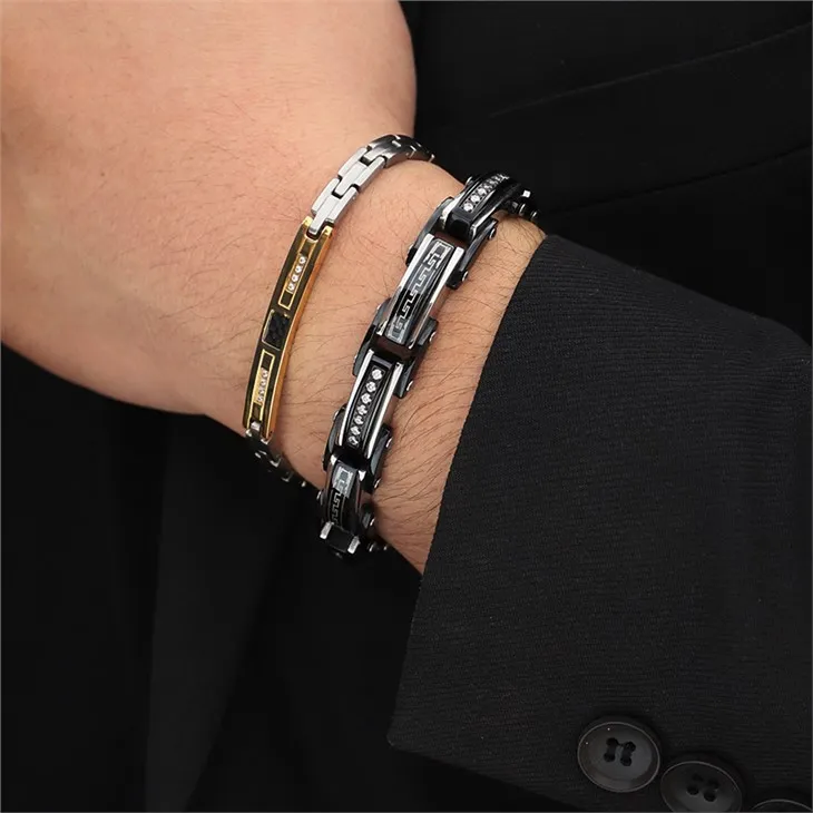 Greek Stainless Steel Link Cuff Bracelet 05 Greek Stainless Steel Link Cuff Bracelet 05