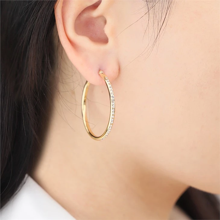 Zirconia hoop earrings 05 Zirconia hoop earrings 05