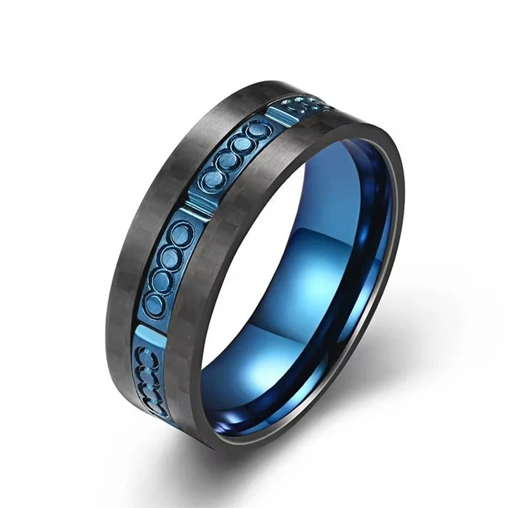 Cheap Rings Black Carbon Fiber Custom Ring Men Jewelry