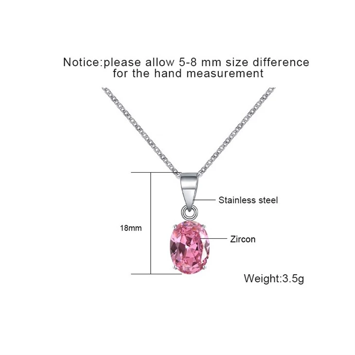 Oval Cut Zircon Pendant Necklace factory Oval Cut Zircon Pendant Necklace factory