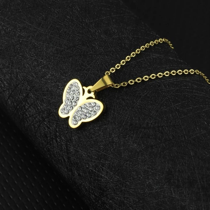 Micro-Pavé Butterfly Zircon Pendant Necklace price